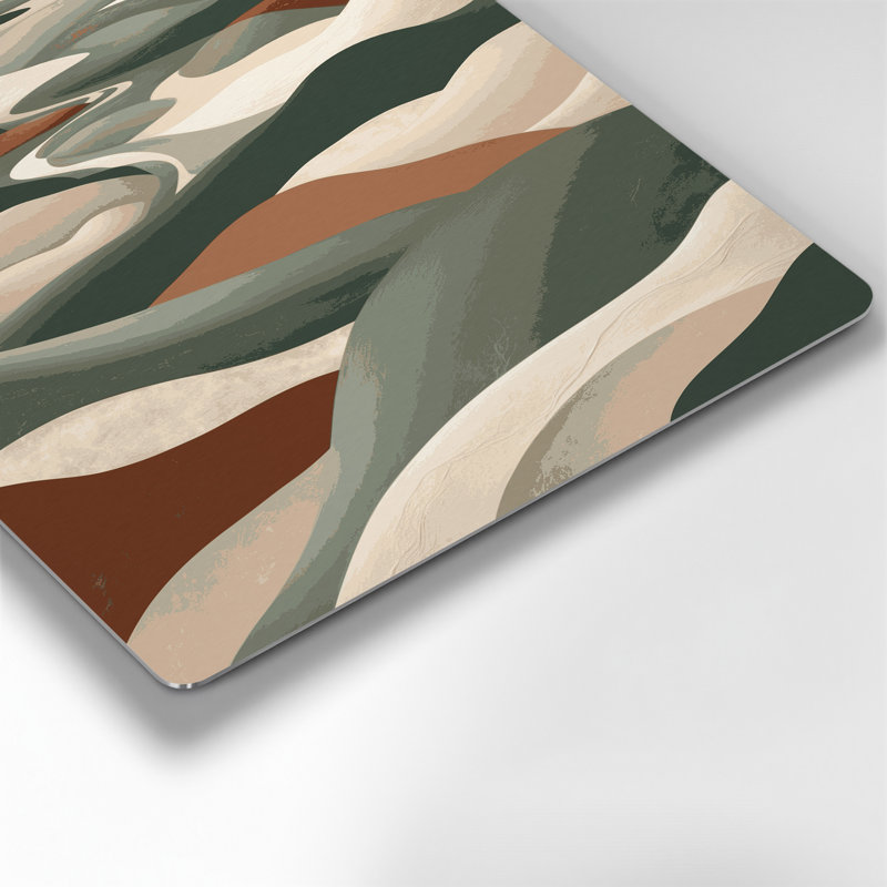 Art mural abstrait en métal beige 97, H 11 po x l 14 po