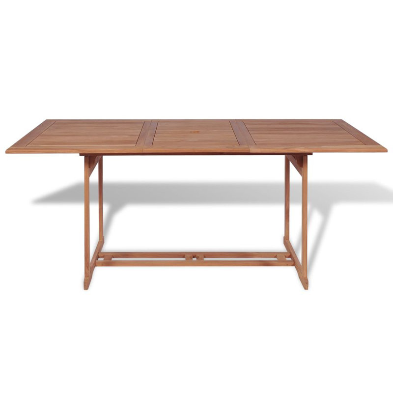 Rosalee Rectangular Outdoor Dining Table With Umbrella Hole , cm W 90cm cm D, H75 x W90 x L180cm