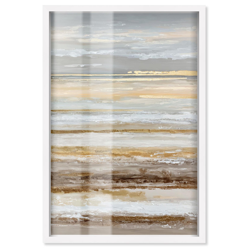 Décoration murale bohème dorée Rough Luxury IV par Art Remedy, cadre blanc, 30 x 45, H 46 po x l 31 po, Cadre blanc