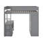 Lit mezzanine simple avec placards et bureau