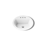 Bryant Ceramic Circular Drop-In Bathroom Sink with Overflow