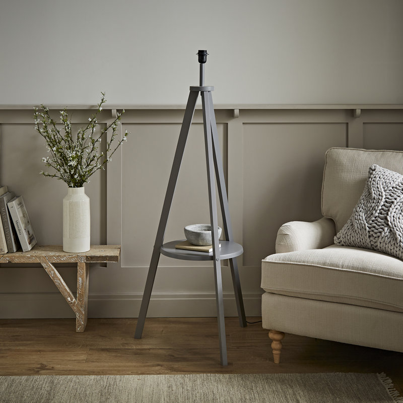 Silberman 130cm Tripod Floor Lamp, Grey Wood