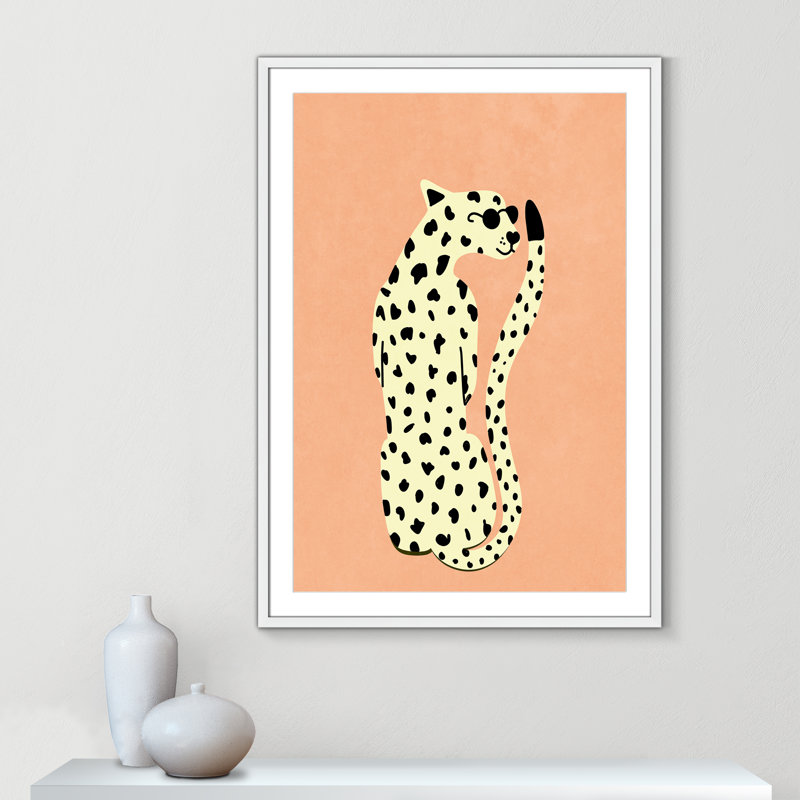 Motif de guépard «Cool» par Oltmanns, Blanc satiné, L 29,5 po x H 41,5 po, Matted Print