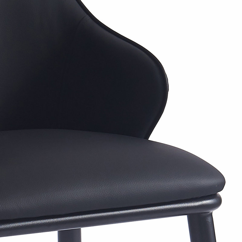Chaise d'appoint rembourrée en tissu Giroux, Noir