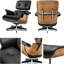 Chaise longue et repose-pieds de style Mid-Century, chaise moderne de conception classique, support de base robuste pour bureau d'étude de salon