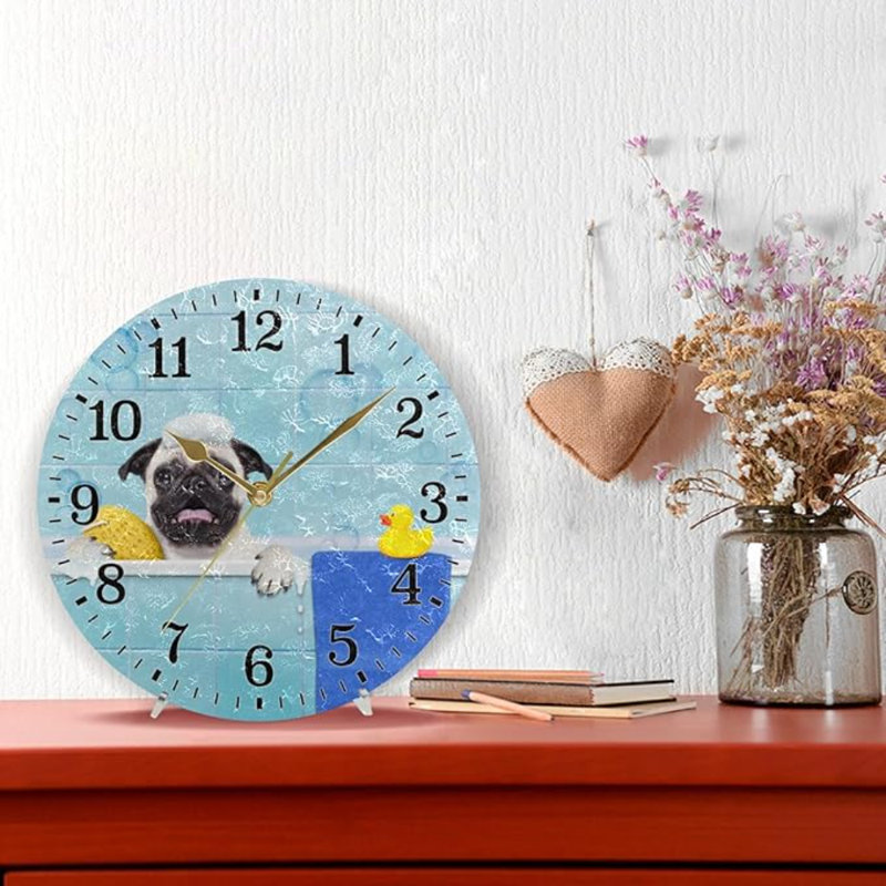 Horloge murale silencieuse pour salle de bain JUNZAN