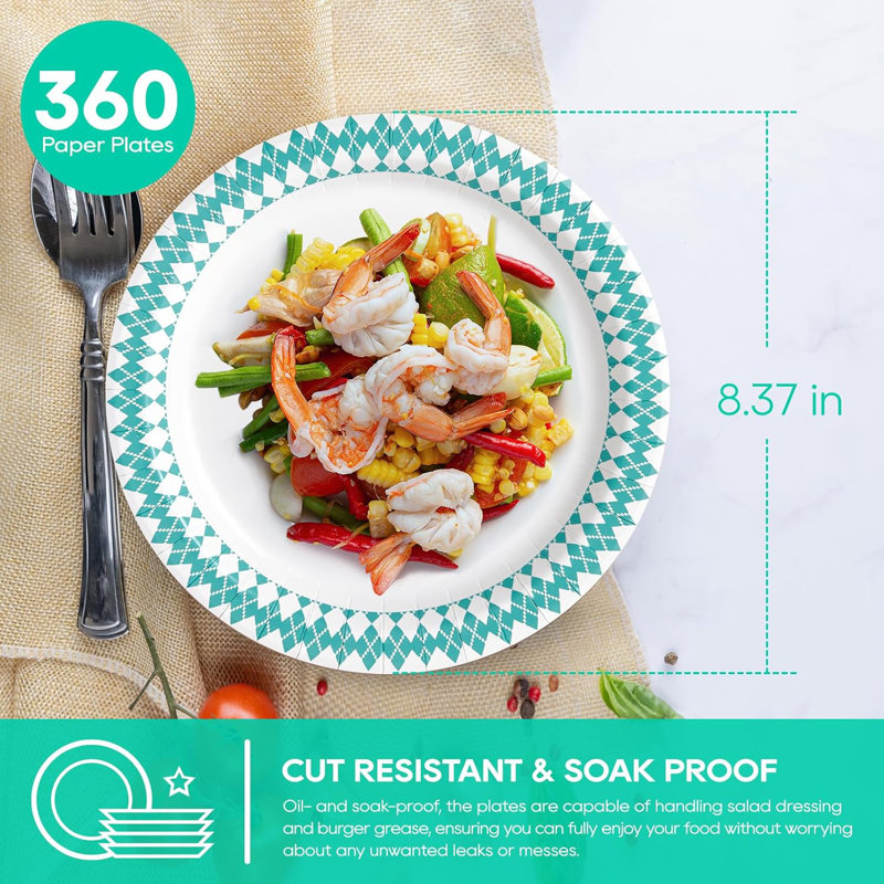 Disposable Dinner Plate, Light Blue