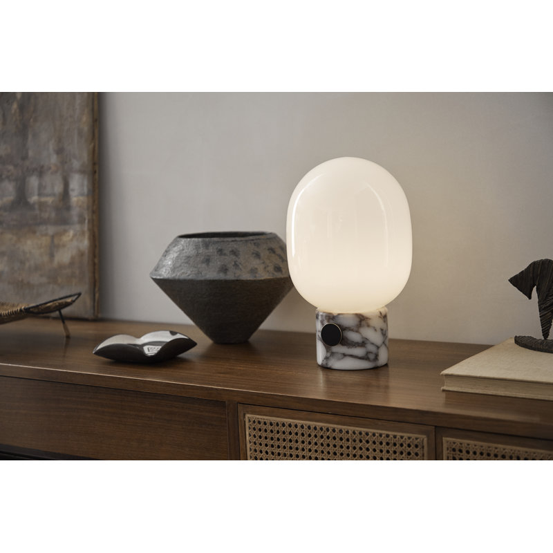 JWDA LED Table Lamp, Calacatta Viola Marble, 12.6" H x 7.5" W