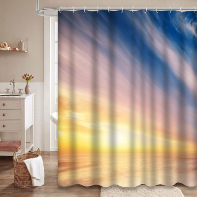 Rideau de douche avec 12 crochets Sunset