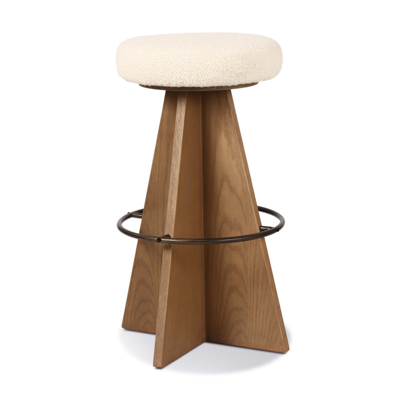 Damon Swivel Stool-Sapphire Khaki-Counter, Bar Stool (31" Seat Height), White, Brown