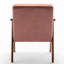 Chaise en bois massif de style Mid-Century moderne, housse en velours rose, siège supplémentaire pour espaces de vie étroits revêtus de velours-120912938