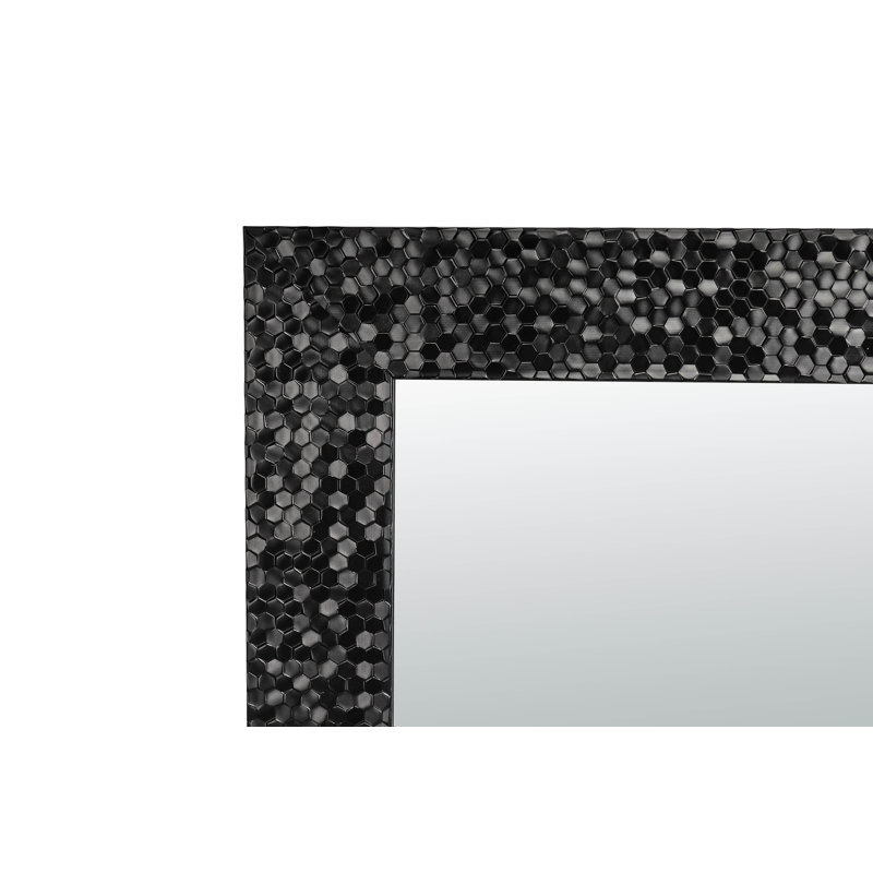 Ingulf Metal Flat Wall Mirror, Black, 103cm H x 73cm W 
