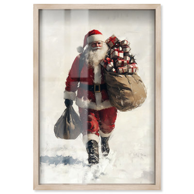 Décoration de Noël de Noël, reproduction de boîte-cadre, par Art Remedy, cadre blond, 21 x 31