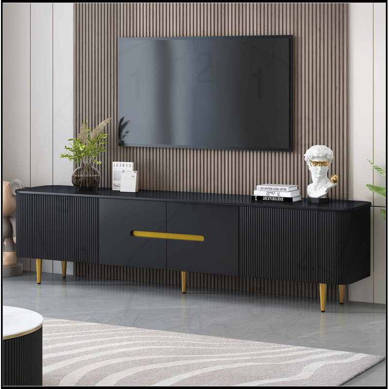 78.7" Minimalist TV Stand for TVs up to 85 Inches, Entertainment Center with 4 Spacious Cabinets