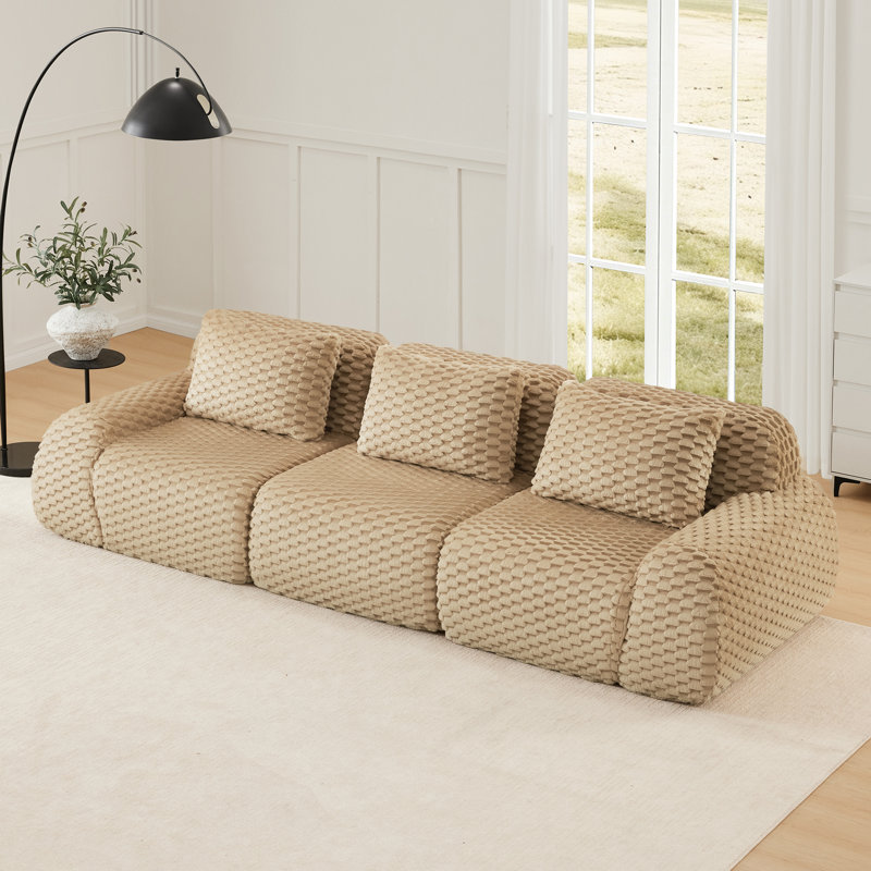 1. Canapé modulaire moderne modulaire - tissu de flanelle, surdimensionné 2 places, sans assemblage, 3
