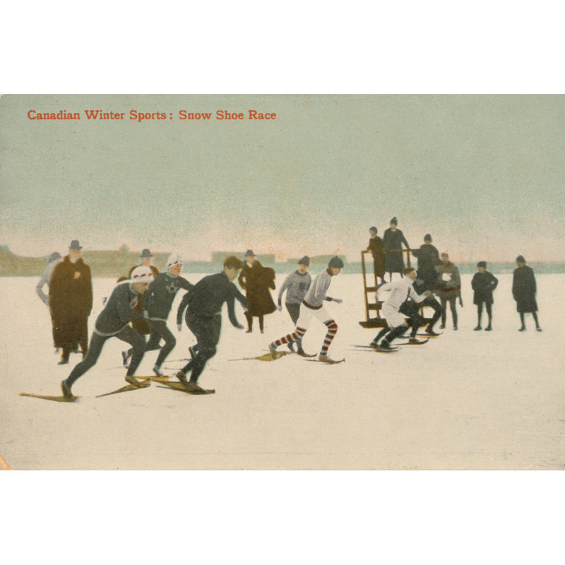 " Snow Shoe Race ", 20" H x 30" W, No, Wrapped Canvas