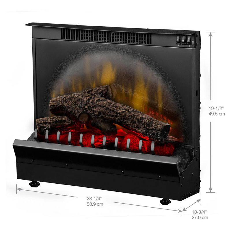Dimplex 23" Black Metal Electric Fireplace with Mantel