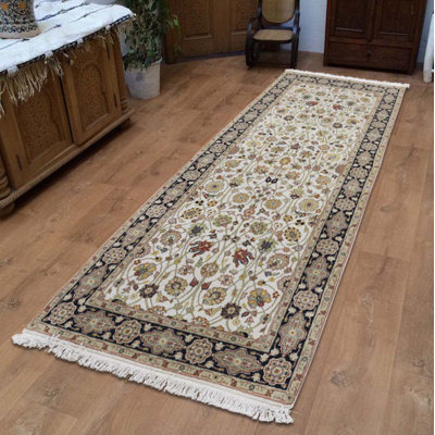 Schram One-of-a-Kind 2'8" X 12'1" Runner Wool Area Rug in Ivory
