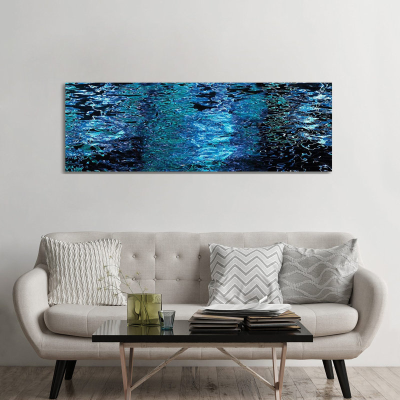 Reflections in Water Surface at Night 1 Piece Wrapped Canvas Panoramic Wall Art, 182.88 cm H x 60.96 cm W
