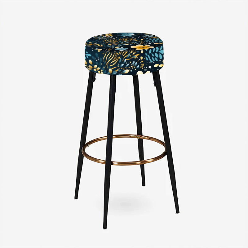Blue Mystic Mystical Flowers - Ensemble de 2 tabourets de bar floraux