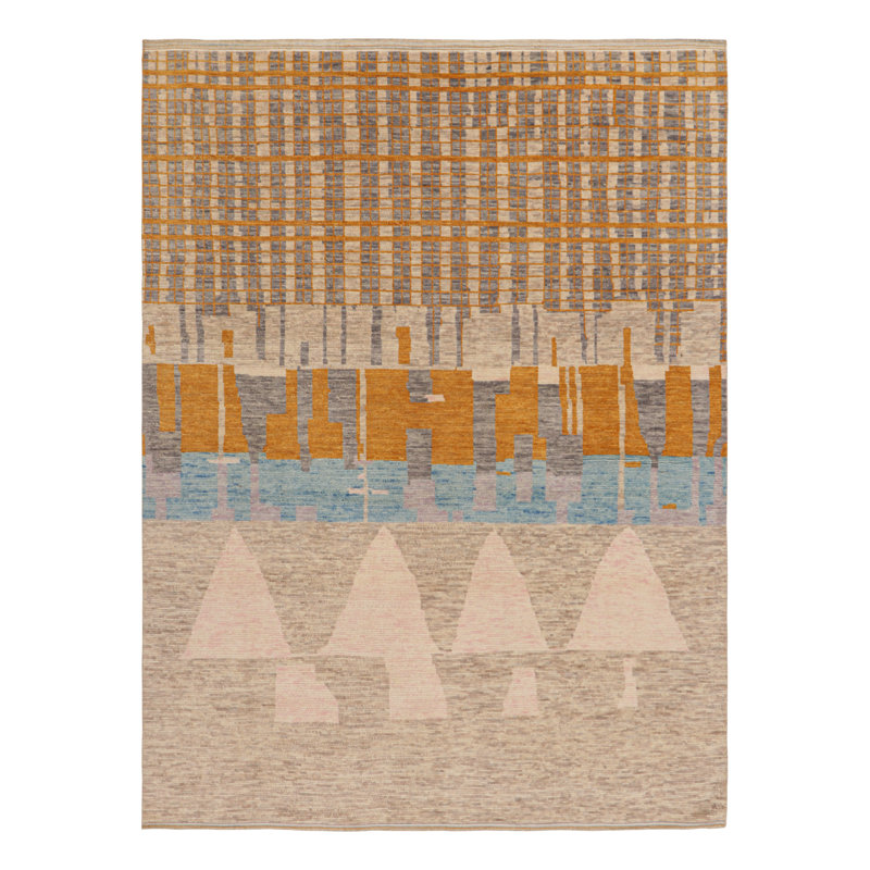 Moroccan Hand Knotted Wool Area Rug, Rectangle 8' x 10'