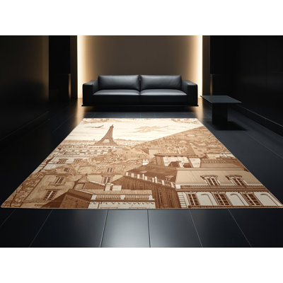 Tapis beige lavable à la machine Peksenak
