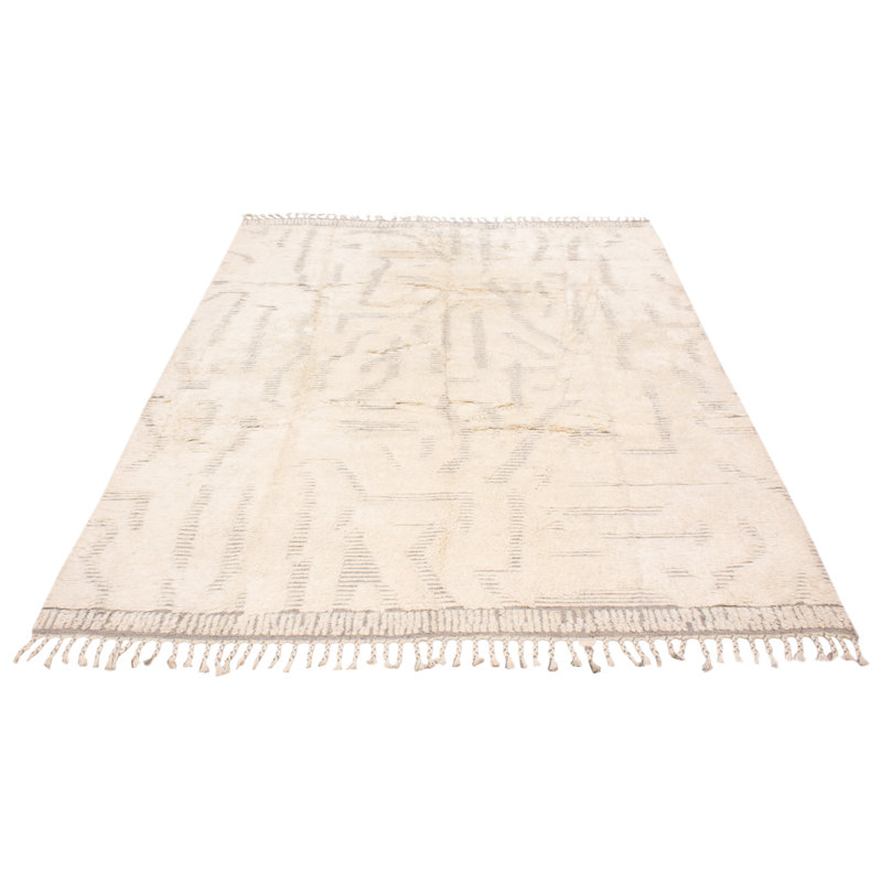 Tapis unique en laine crème nouvel âge 8 pi 10 po x 12 pi 1 po Grogan