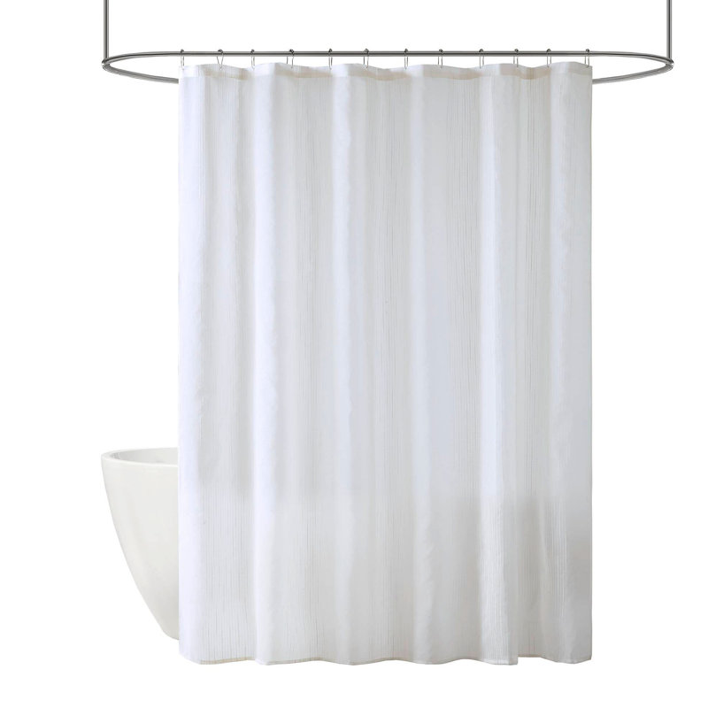Rideau de douche transparent 1 pièce, Blanc, L 72 po x L 84 po