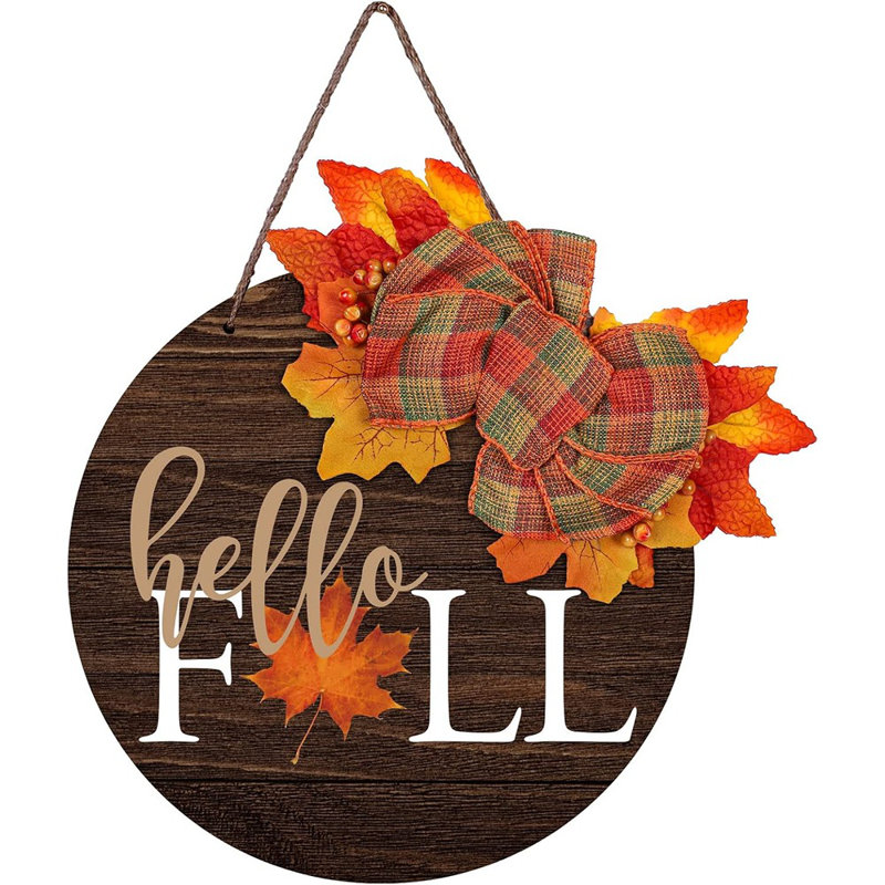 Panneau de suspension en bois Hello Fall