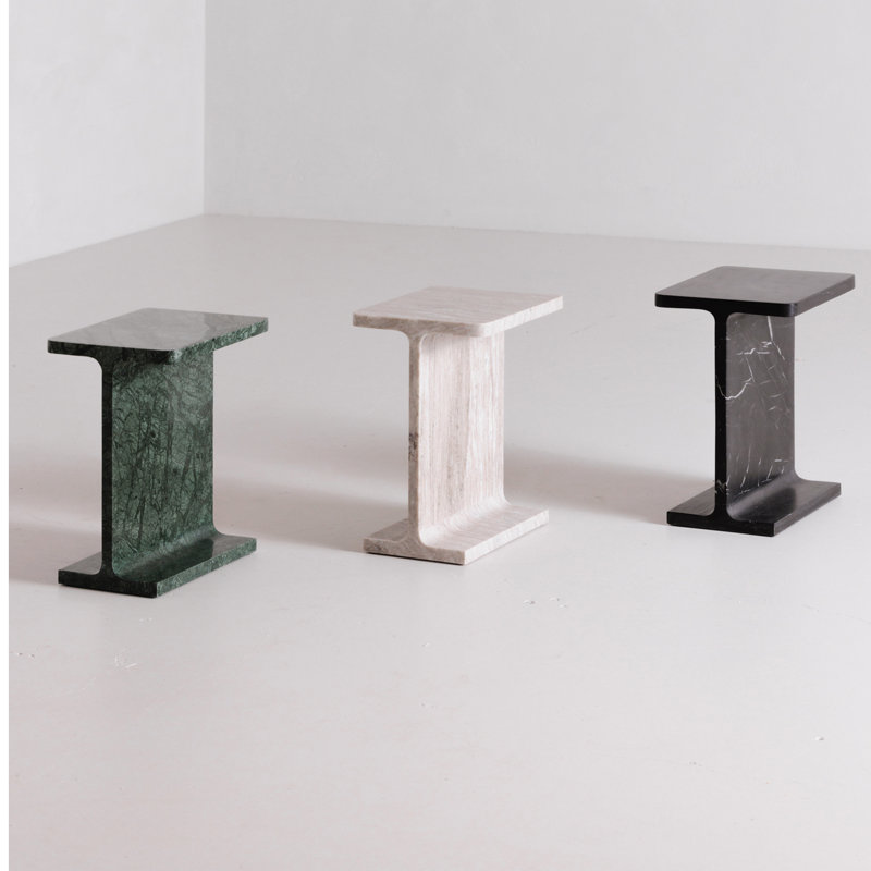 Marble End Table, Black