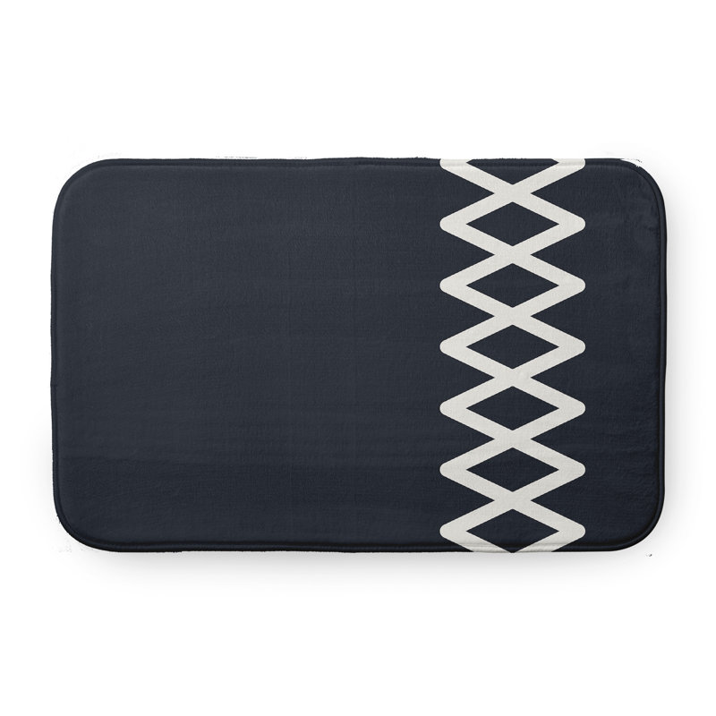 Tapis de bain Shameela, L 17 po x L 24 po, Bleu