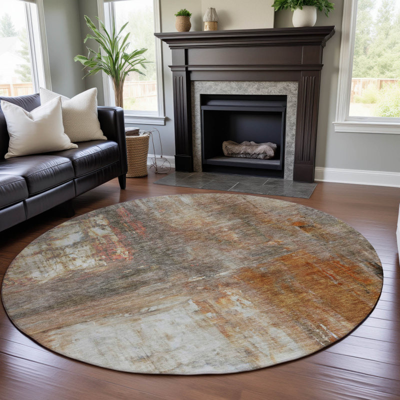 Premium Machine Washable Katelyn AMF1095 Modern Rug, Round 8'