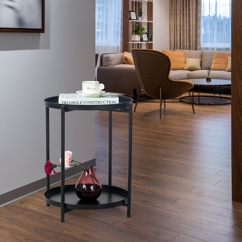 20.7 Height End Table Side Table, Black