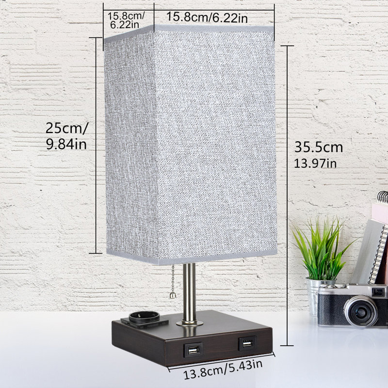 Lampe de table 13,97 "grise / noire
