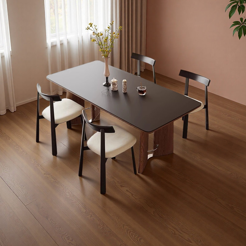 Table de salle à manger haut de gamme exquise, H 29,52 po x L 70,86 po x l 31,49 po, 5 pièces: table, 4 chaises