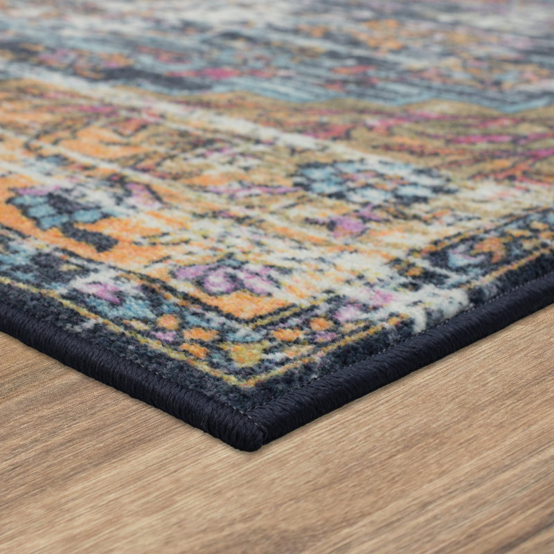Tapis bleu marine / rose Mcphearson, Rectangle 8 pi x 10 pi