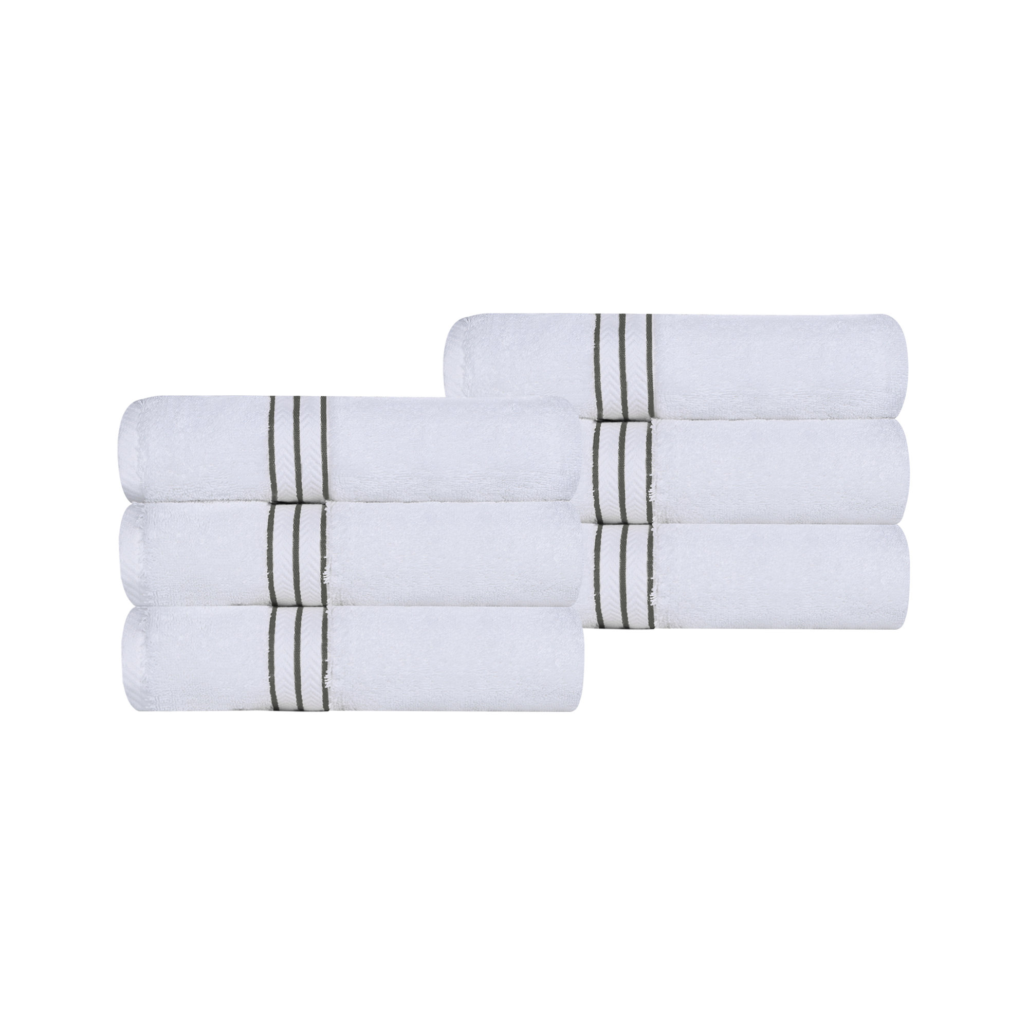 Josann Turkish Cotton Ultra-Plush Absorbent Heavyweight Hand Towel Set, Charcoal