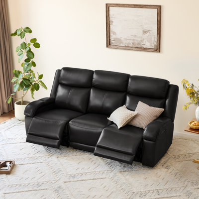 Mejas Genuine Leather Power Reclining Sofa