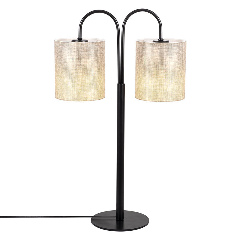 Lampe de table noire 24,41 po Sorrento, Crème