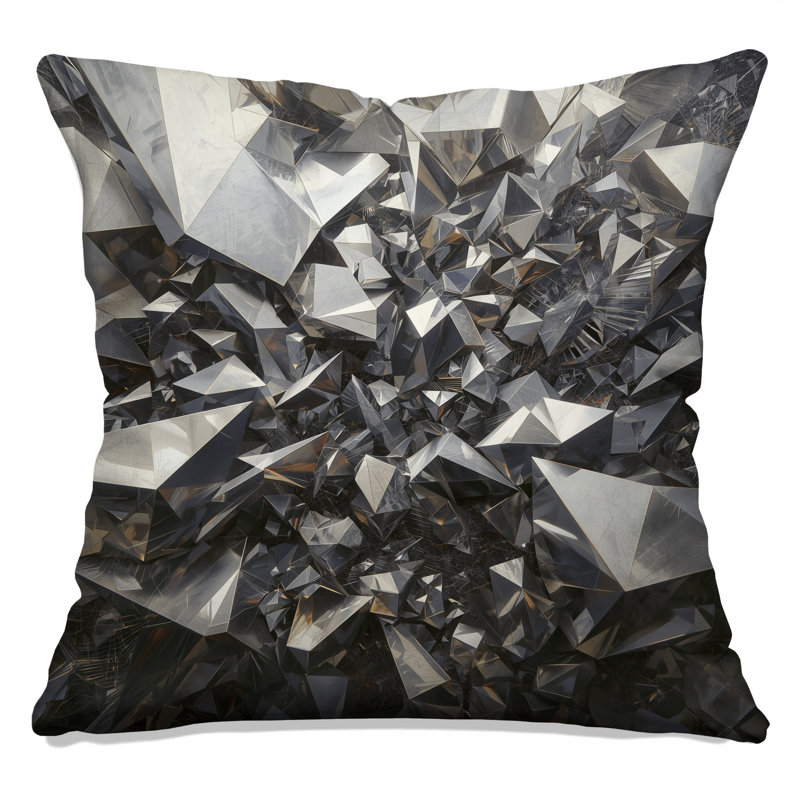 Coussins décoratifs à double face avec cristaux géométriques métalliques, 14 X 14 pouces