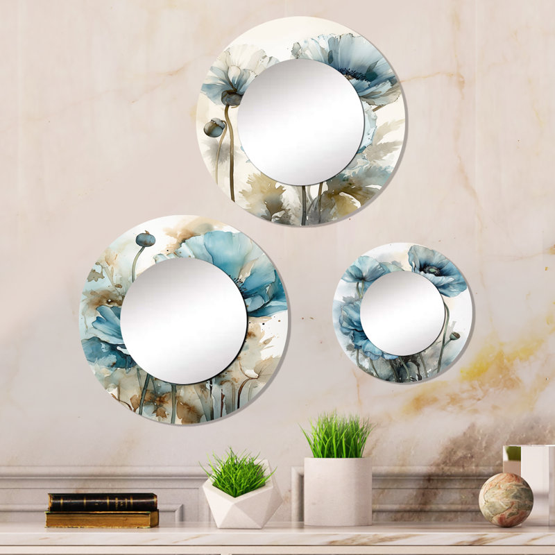 Miroir mural rond en aluminium Dilani