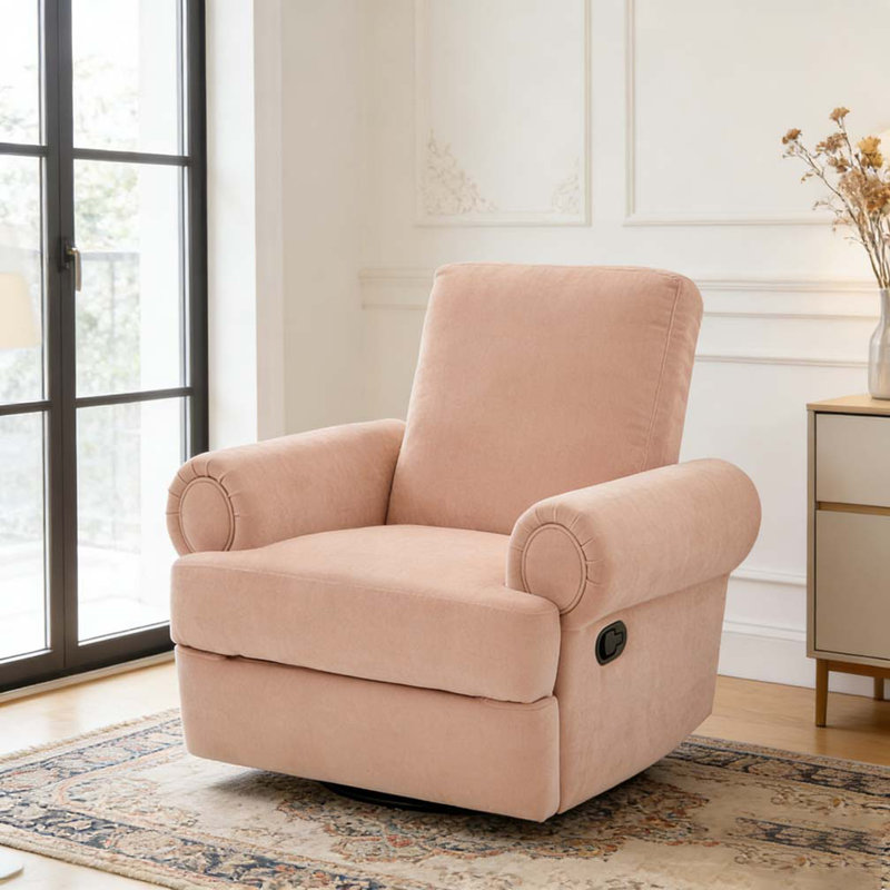 Fauteuil inclinable manuel, fauteuil pivotant, chaise berçante, Rose