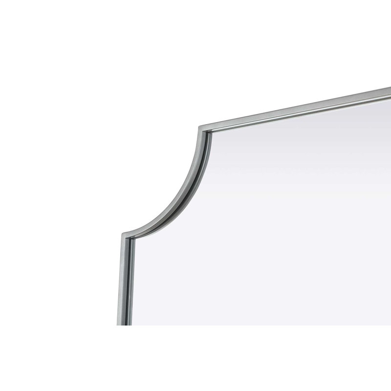 Notched Metal Mirror 30x36 inch in Silver, Silver, 36" x 30"