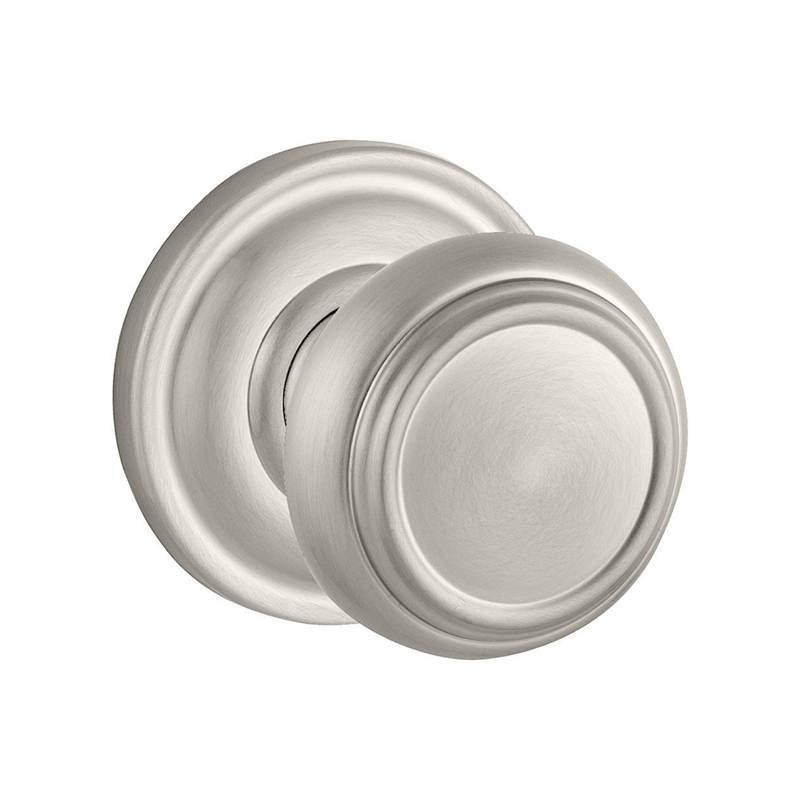 Traditional Keyed Door Knob with Traditional Round Rose, Keyed Alike, Satin Nickel, Yes