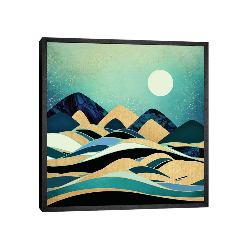 Emerald Evening - Print on Canvas, Black Framed, 93.98 cm H x 93.98 cm W