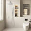 Ensemble de robinetterie de douche, système de douche effet pluie avec pommeau de douche rond de 25 cm et douchette à main, accessoires de salle de bain muraux avec robinetterie et garniture en laiton, nickel brossé