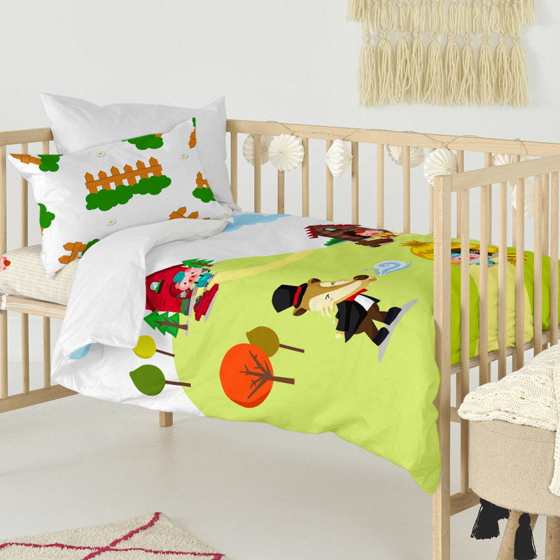 Pugsley Cotton No Pattern Duvet Cover with Pillowcases Included, 115 x 145cm Duvet Cover + 1 Pillowcase (40 x 60)