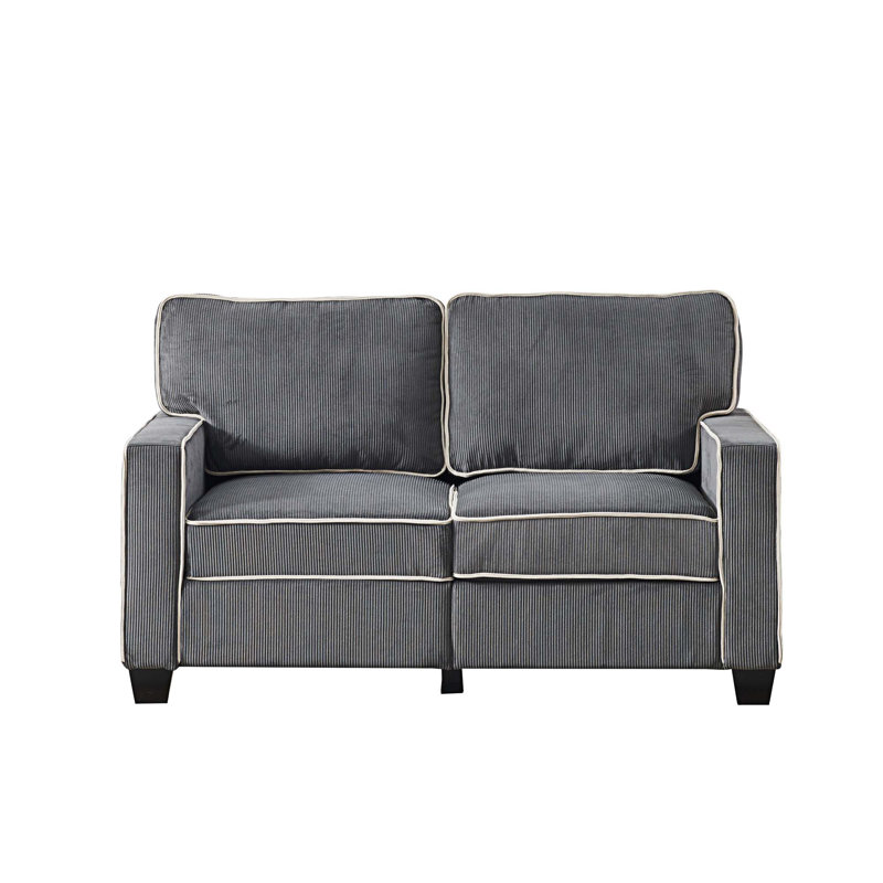 Causeuse Hammersdale, Velours côtelé gris foncé