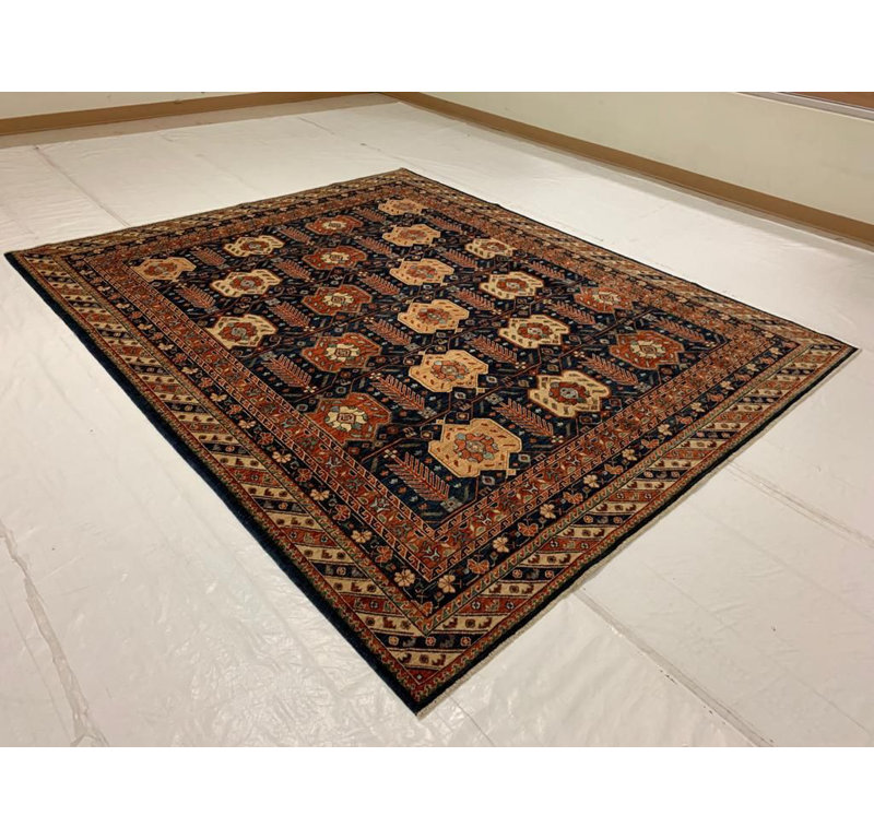 Tapis de style tribal rétro fait à la main 8 X 10 Anatolian