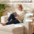 Boneless Modern Corduroy Upholstered Sofa Chaise Lounge Chair With Removable Ottoman-843112761-843132496